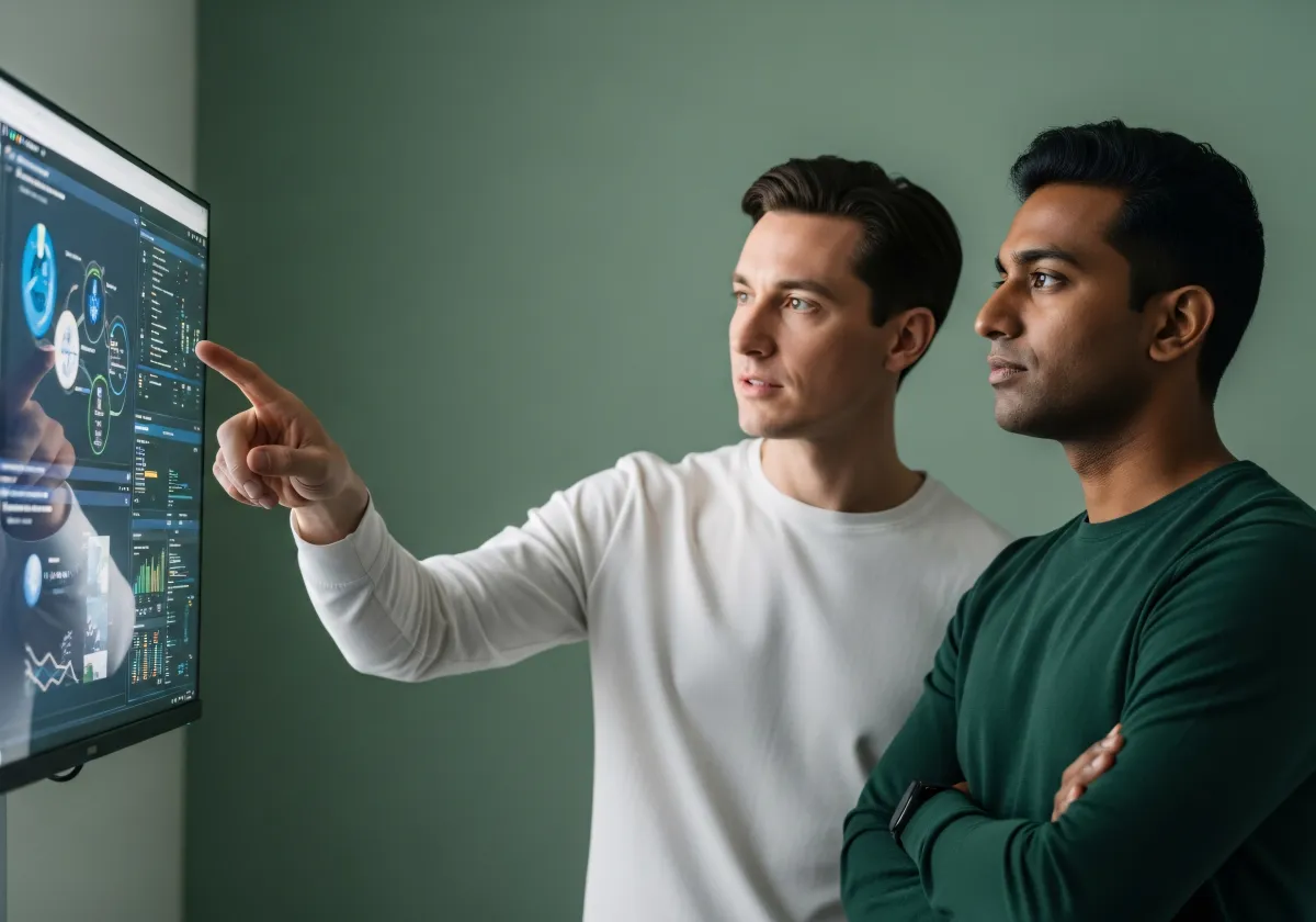 Análise de mercado em reunião empresarial